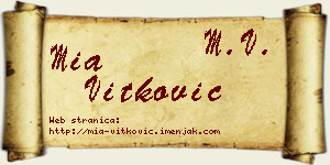 Mia Vitković vizit kartica